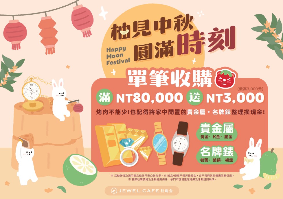 【新北市蘆洲區全品項收購】柚見中秋圓滿 ◄JEWEL CAFE 收購專門店►
